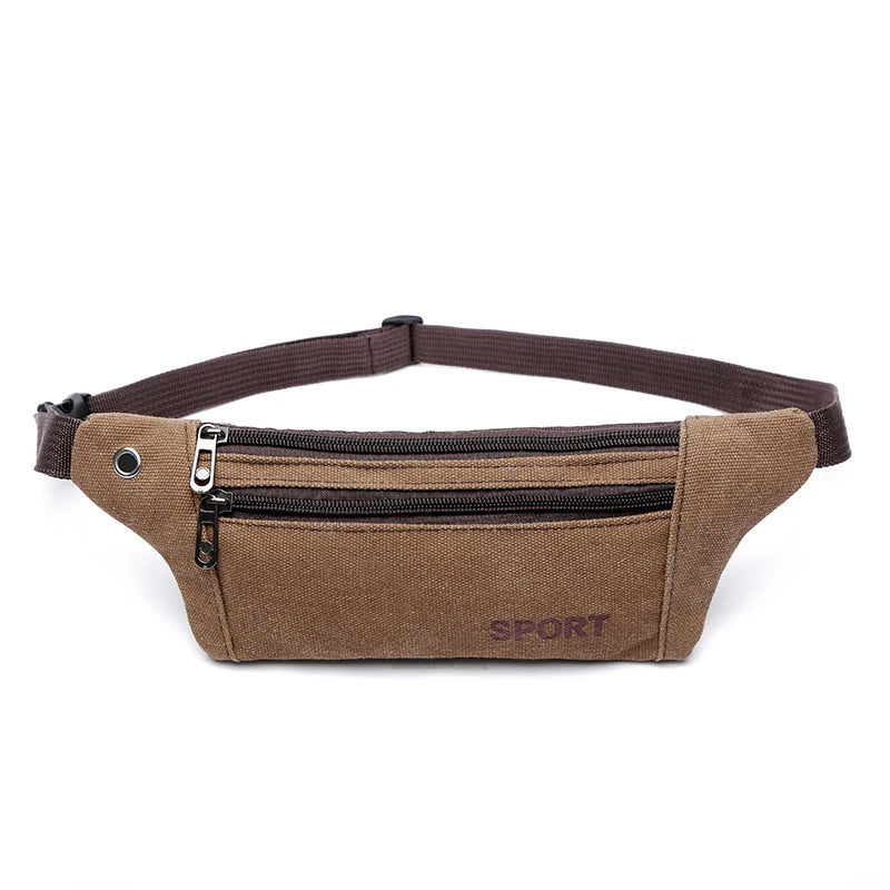Men Casual Fanny Waist Pack Canvas Hip Bum Military