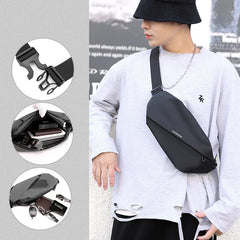 Men Casual Fanny Pack Crossbody Chest Bag Waist Bag Zipper Phone Holder Bum Bag
