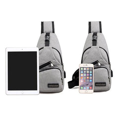 Men Chest Bag USB Charging Crossbody Bags Male Anti Theft Waist Pack