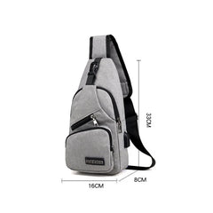 Men Chest Bag USB Charging Crossbody Bags Male Anti Theft Waist Pack