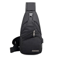 Men Chest Bag USB Charging Crossbody Bags Male Anti Theft Waist Pack