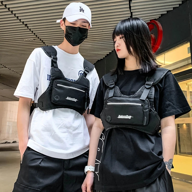 Men Chest Rig Bags Women Hip Hop Streetwear Waist Bags Tactical Vest