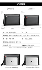 Men Clutch Bag Large Capacity Envelope Pouch Leather Handbags