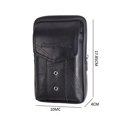 Men Cowhide Leather Fanny Waist Bag Classic Texture Solid Mobile Phone Belt Bum