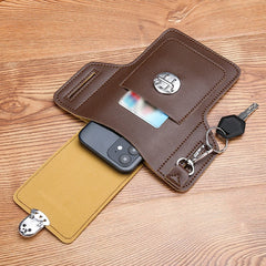 Men Cowhide Leather Fanny Waist Bag Classic Texture Creative Delicate Business