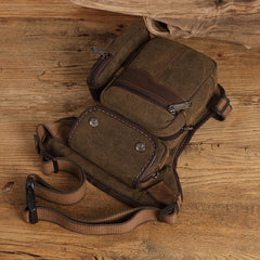 Men Drop Leg Bag Travel Messenger Thigh Pouch Canvas/Nylon Waist Bag
