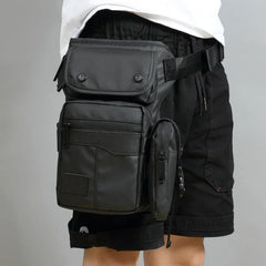 Men Drop Leg Bag Travel Messenger Thigh Pouch Canvas/Nylon Waist Bag