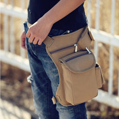 Canvas Drop Leg Waist Bag High Capacity Fanny Pack