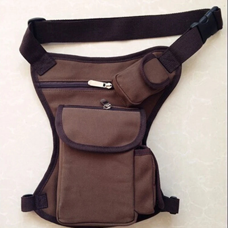 Canvas Drop Leg Waist Bag High Capacity Fanny Pack