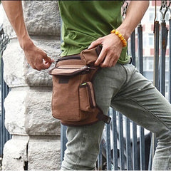 Canvas Drop Leg Waist Bag High Capacity Fanny Pack