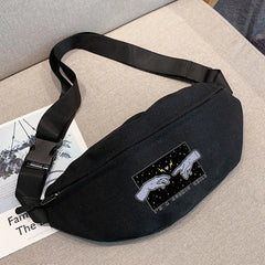 Unisex Hand Print Waist Bag Pack, Outdoor Sports Running Cycling Fanny Pack