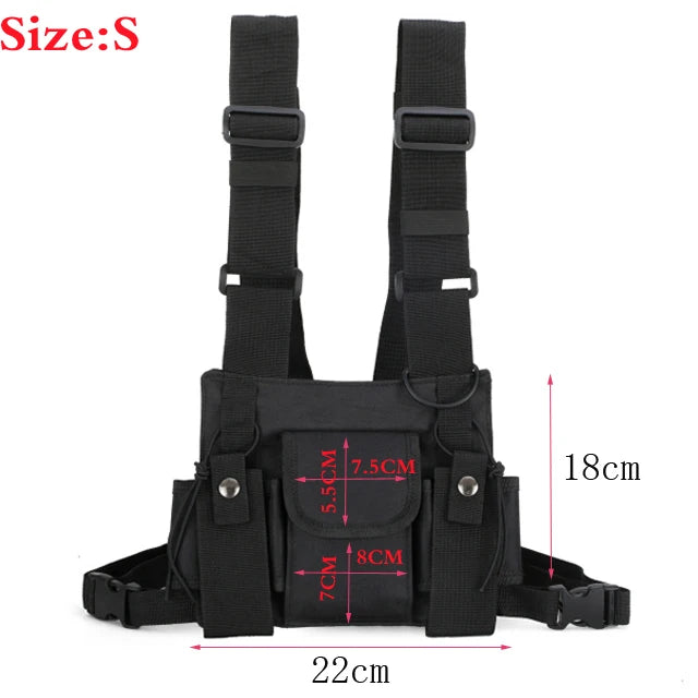 Tactical Sling Chest Bag Bullet Hip Hop Vest Waist Pack Streetwear Bag