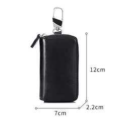 Cow Leather Key Chain Wallet Zipper Organizer Case Pouch