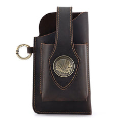 Men Leather Belt Loop Fanny Waist Pack Small Retro Hook Belt Clip Waist Bag