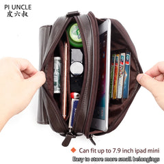 Men Leather Clutch Purse Business Clutch Bags Cell Pouch Wallet