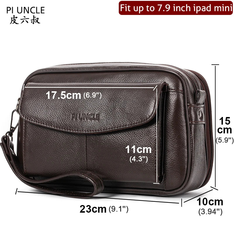 Men Leather Clutch Purse Business Clutch Bags Cell Pouch Wallet