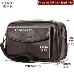 Men Leather Clutch Purse Business Clutch Bags Cell Pouch Wallet