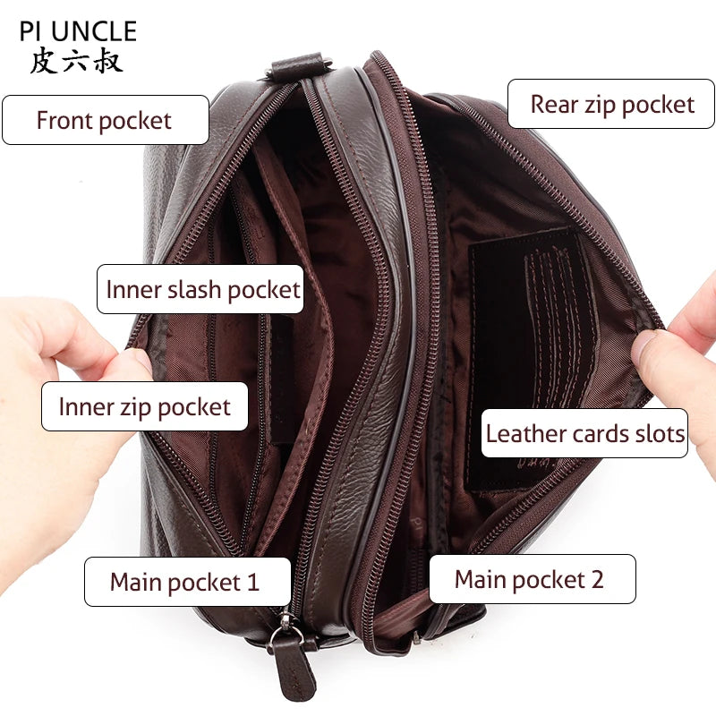 Men Leather Clutch Purse Business Clutch Bags Cell Pouch Wallet