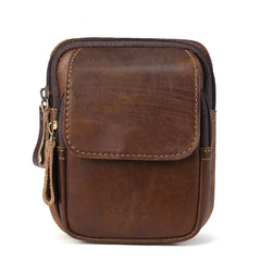 Men Leather Fanny Waist Bag Cell Phone Pocket Belt Bum Pouch Pack