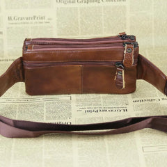 Leather Waist Bag Vintage Belt Bag Multifunction Phone Change Bag