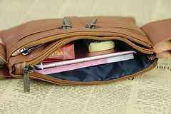 Leather Waist Bag Vintage Belt Bag Multifunction Phone Change Bag