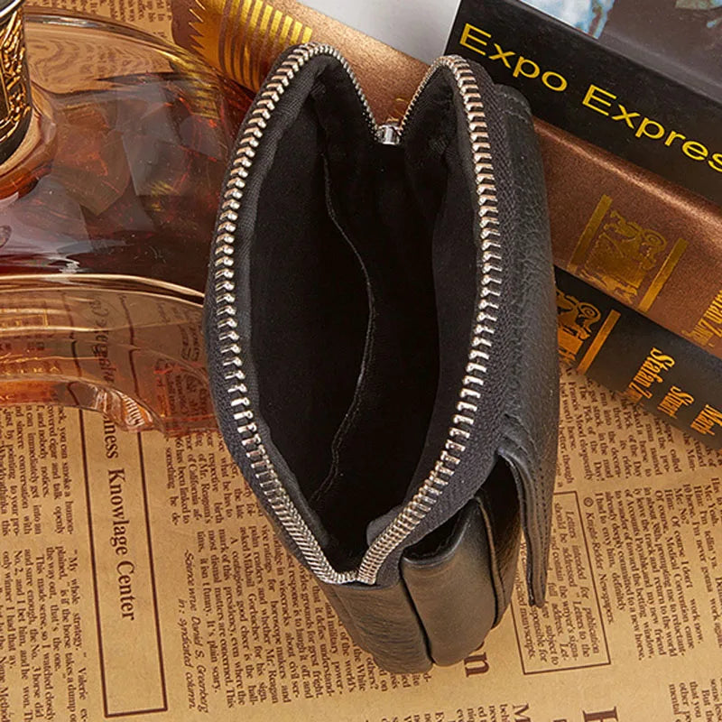 Men Leather Waist Bag with Cell Phone Cover