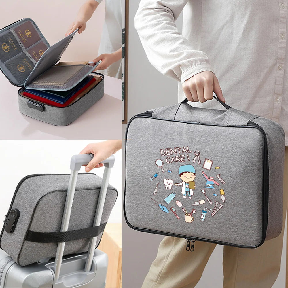 Men Handbags Documents Organizer Briefcase Security Anti-theft Box Travel