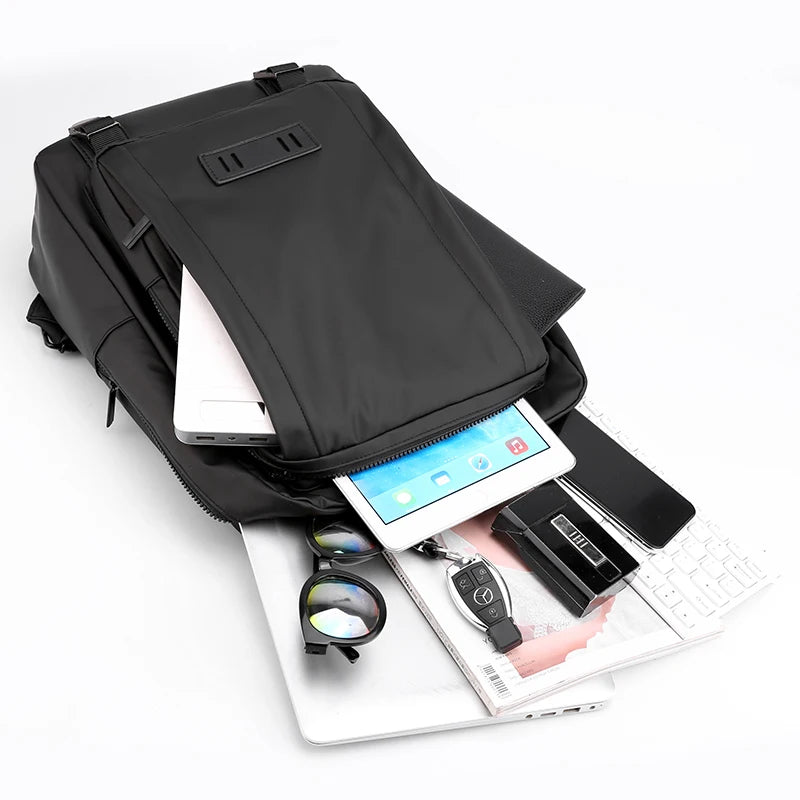 Men High Nylon Business Backpack Large Capacity Waterproof Travel Bag