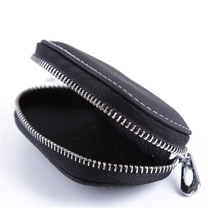 Leather Key Holder Wallet Organizer with Zipper Case