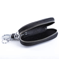 Leather Key Holder Wallet Organizer with Zipper Case
