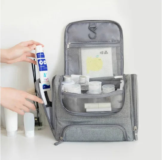 Large Waterproof Makeup Bag with Hanging Wash Pouch