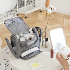 Large Waterproof Makeup Bag with Hanging Wash Pouch