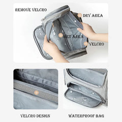 Large Waterproof Makeup Bag with Hanging Wash Pouch