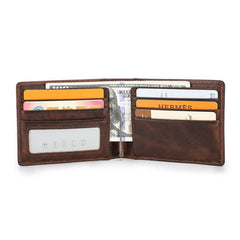 Men Leather Slim Wallet RFID for Airtag