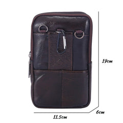 Men Leather Waist Bag Large Capacity Brown Shoulder Crossbody Bags