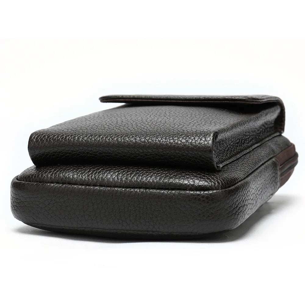 Men Leather Waist Bag Multifunction Outdoor Wear Mobile Phone Belts