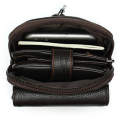 Men Leather Waist Bag Multifunction Outdoor Wear Mobile Phone Belts