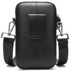 Men Leather Waist Bag Outdoor Leisure Bag Diagonal Small Square Package Belt Mob