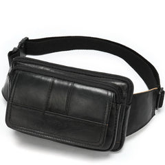 Men Leather Waist Bag Outdoor Pockets Chest Bag Man Shoulder Packet