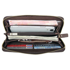 Men Long Wallet Cow Leather 100% Baby Cow Leather Woven Clutch Bag