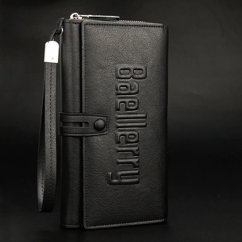 Men Long Wallets and Purses Male Leather Business Long Wallet Clutch