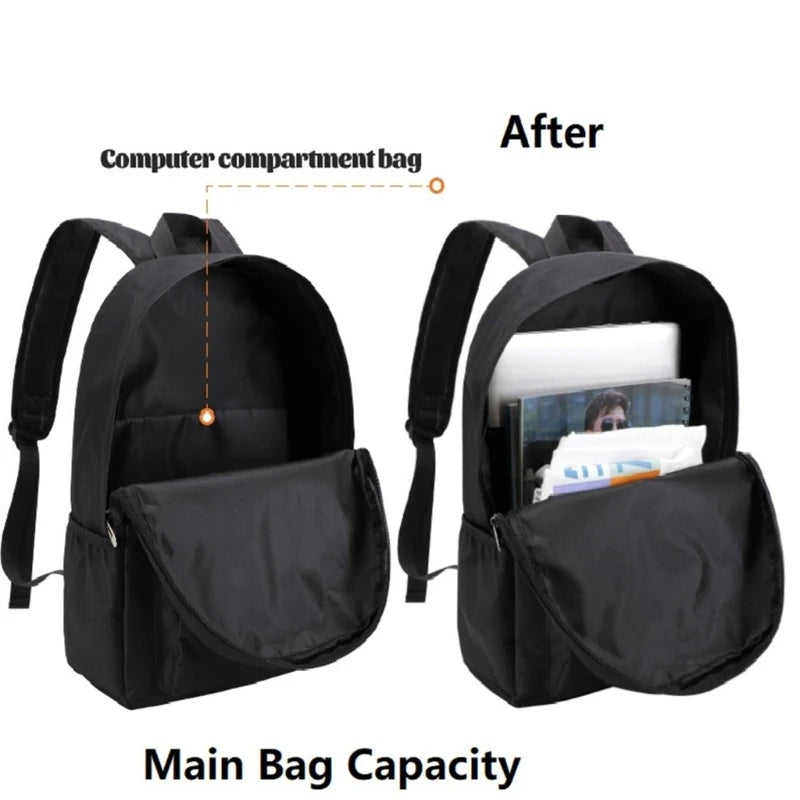 Canvas Backpack Gray Casual Rucksack 15 inch Laptop College Student School Bag