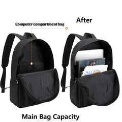 Canvas Backpack Gray Casual Rucksack 15 inch Laptop College Student School Bag
