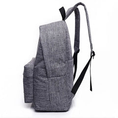 Gray Canvas Backpack 15inch Laptop College School Bag Rucksack