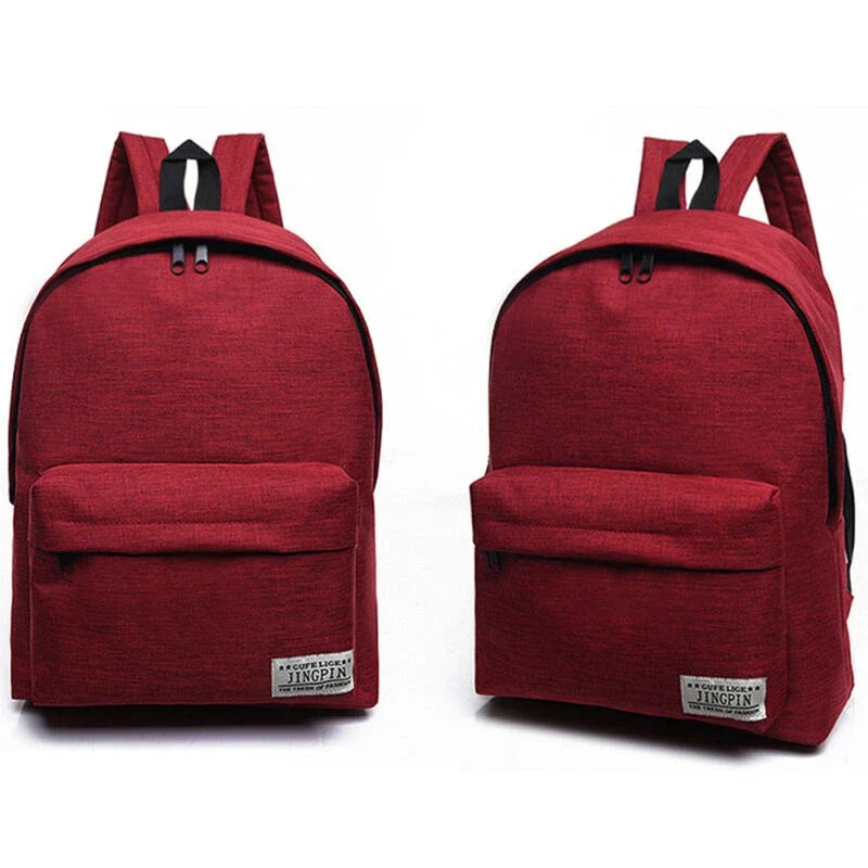 Gray Canvas Backpack 15inch Laptop College School Bag Rucksack