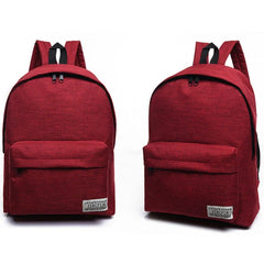 Gray Canvas Backpack 15inch Laptop College School Bag Rucksack