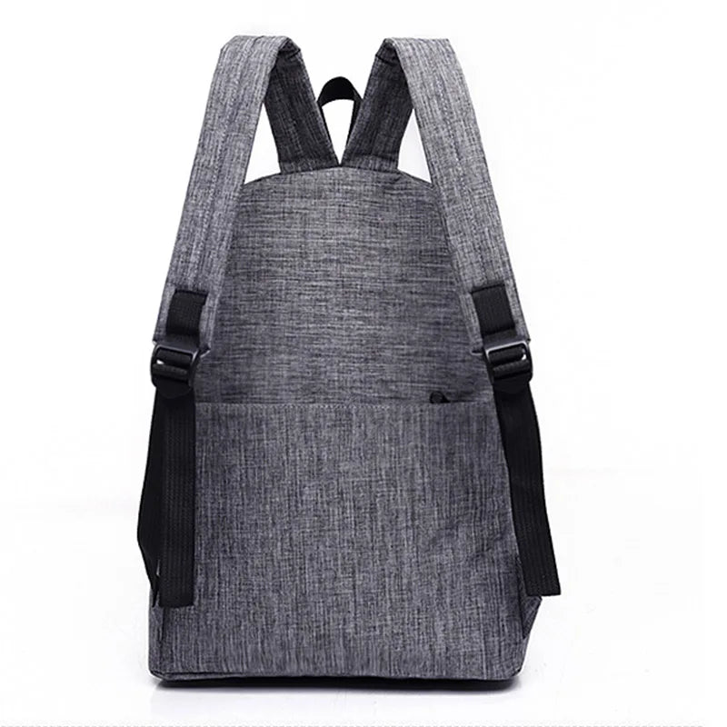 Gray Canvas Backpack 15inch Laptop College School Bag Rucksack