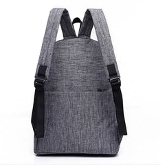 Gray Canvas Backpack 15inch Laptop College School Bag Rucksack