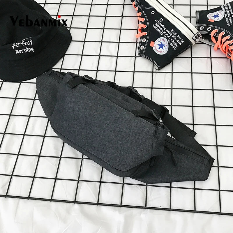 Men Casual Functional Fanny Pack Waterproof Waist Bag for Travel