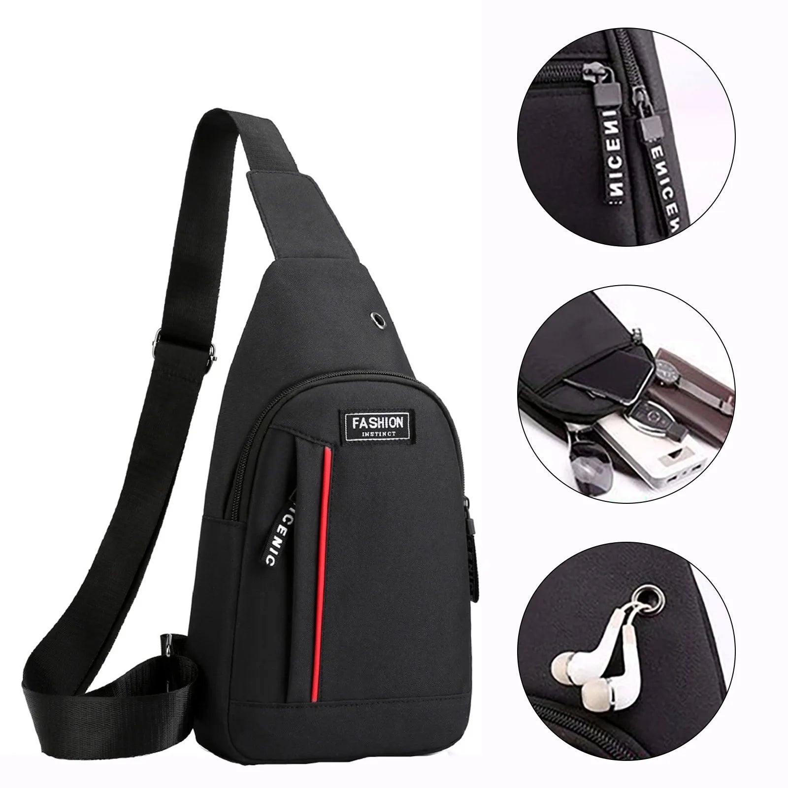Men Messenger Chest Bag Sports Backpack Sling Bag Crossbody